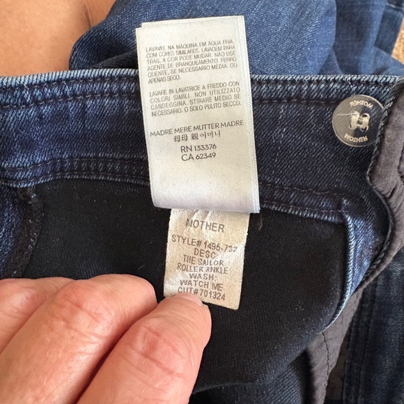 Mother sailor high rise crop ankle fray denim (30) - Picture 3 of 8